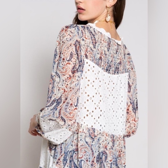 POL Wandering in the Woods Paisley Tunic Dress - Size L - Picture 3 of 9